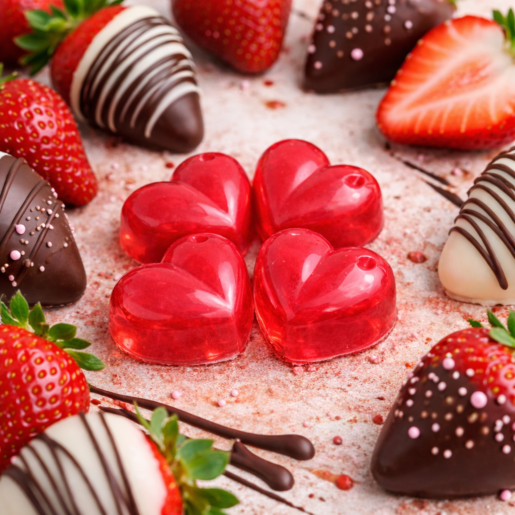 Chocolate Strawberry Gel Wax Melt Hearts