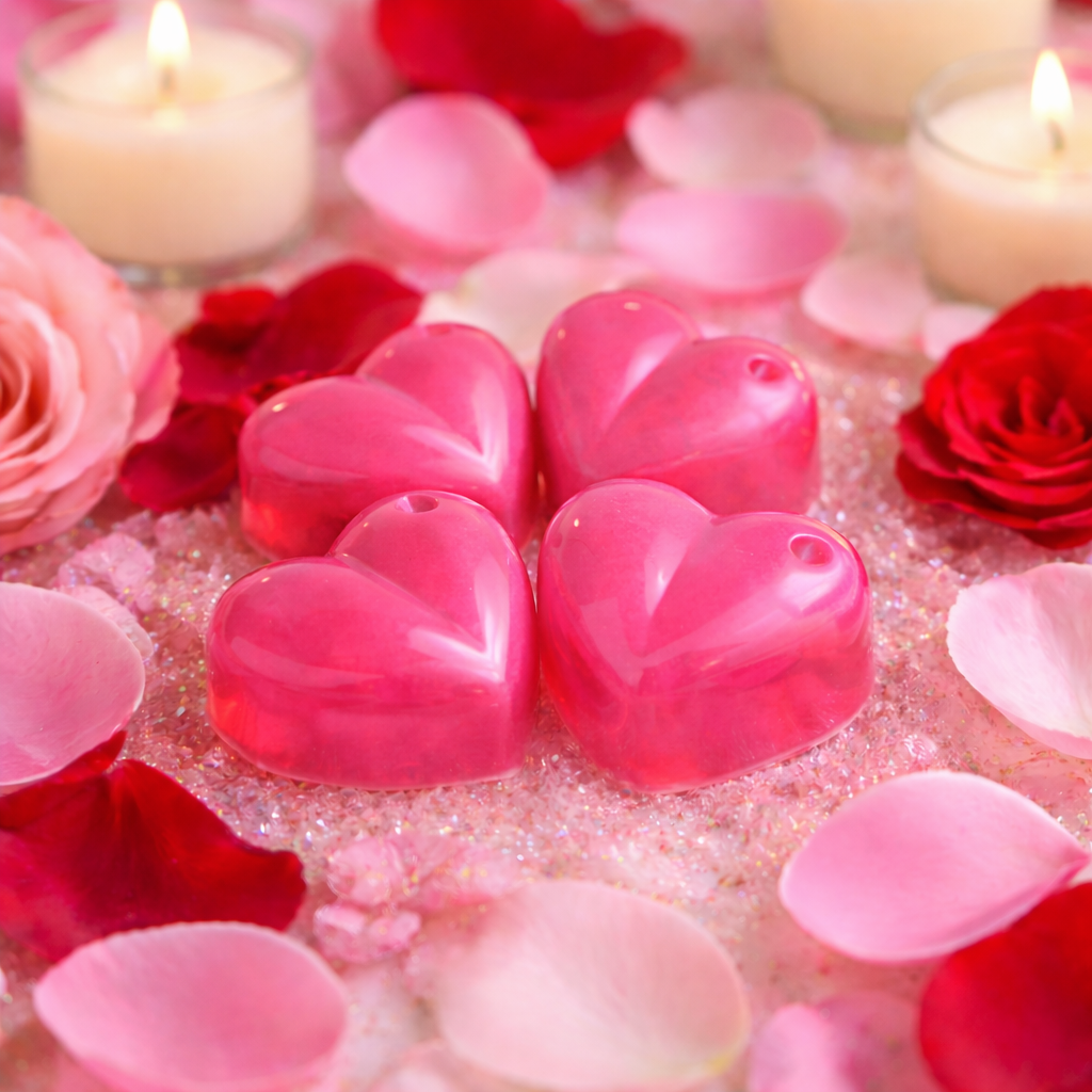Rose Petal Gel Wax Melt Hearts